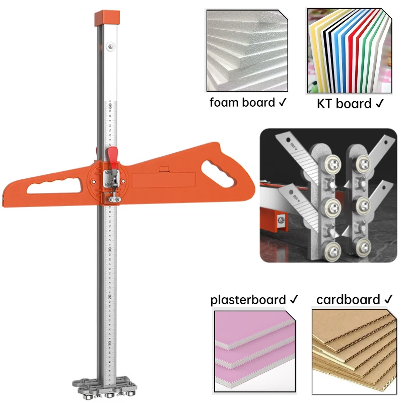 1Pc Drywall Cutting Tool Foldable Hand Push Dual Positioning Drywall Cutter Tool 19 Wheels