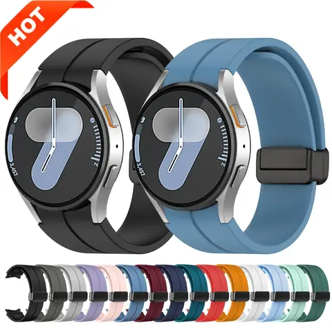 삼성 갤럭시 시계 용 마그네틱 밴드 7 6 5 4 44mm 40mm/5 pro 45mm 실리콘 20mm 시계 팔찌 갤럭시 6 클래식 43 47mm 스트랩