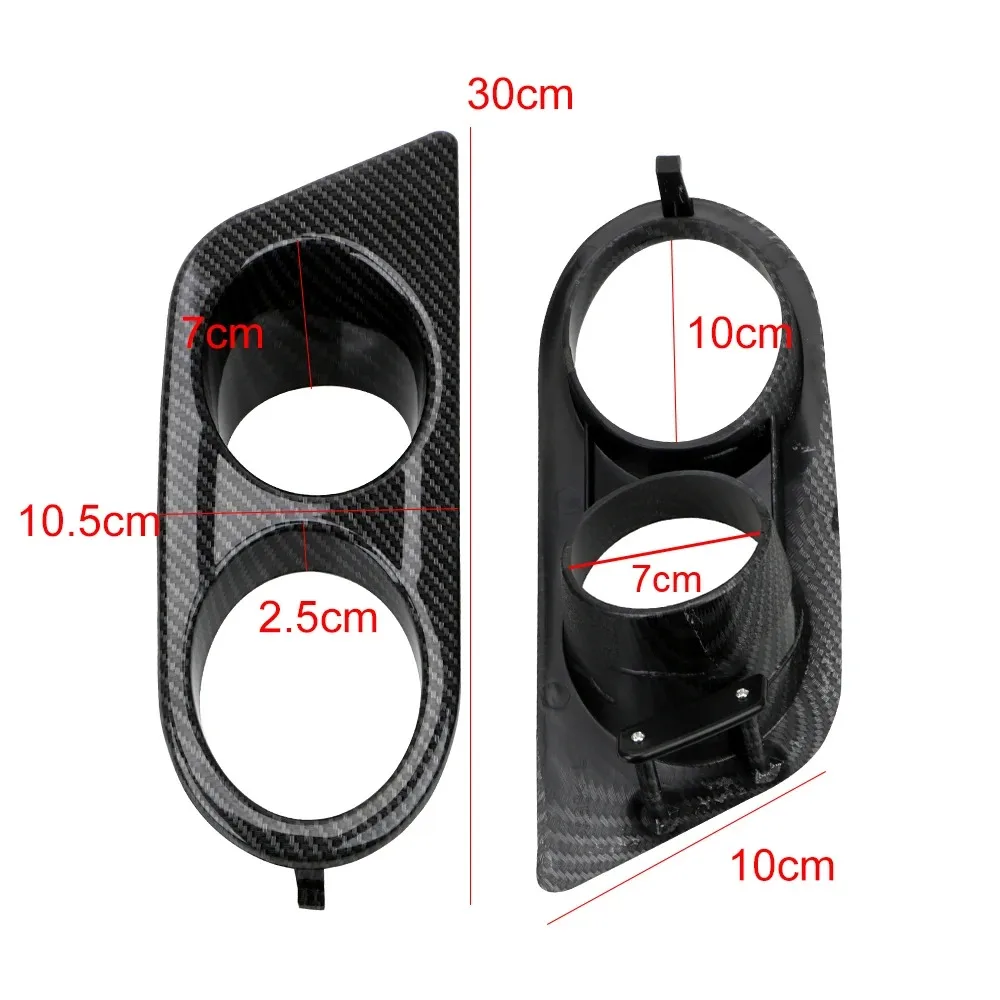 2X Front Bumper Fog Light Cover For BMW E46 M3 2001 2002 2003 2004 2005 2006 Car Dual Hole Surround Air Duct Grille Racing style