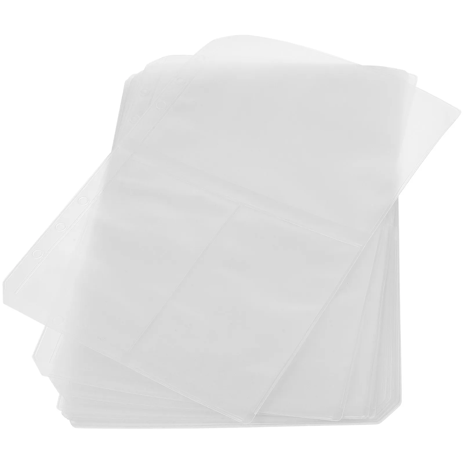 

15Pcs Waterproof PVC Binder Pockets A5 6-Holes Clear File Storage Bags for Documents Receipts Cards Cash Office School Supplies