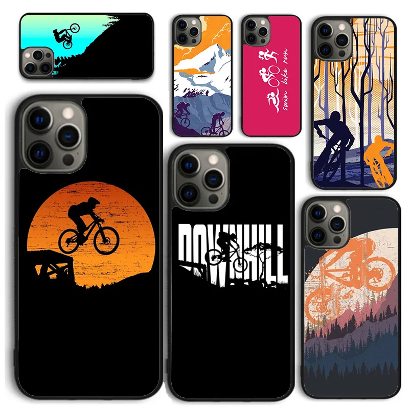 mountain bike biker biking cycling Downhill bicycle Phone Case for iPhone 16 15 14 12 13 mini PLUS X XS XR 11 PRO MAX SE 2020