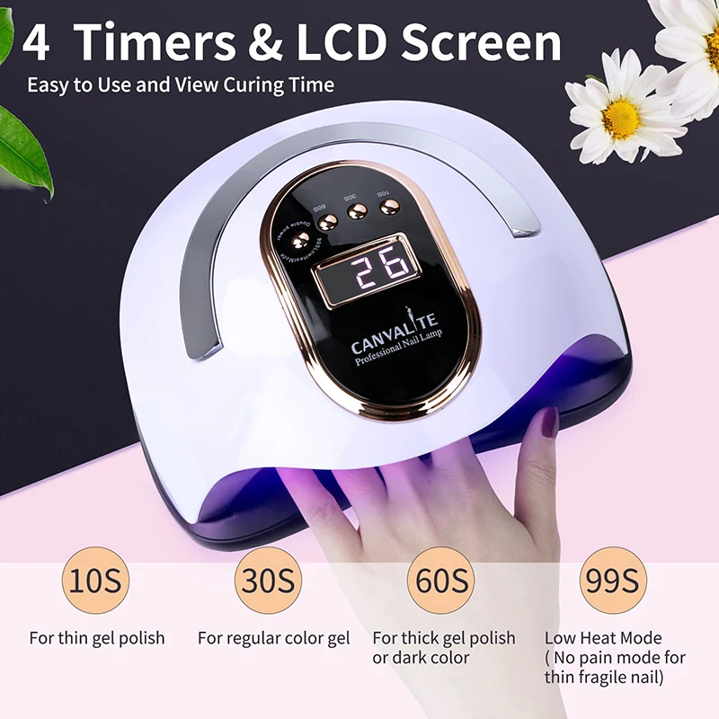 Professionele krachtige UV-lamp Draagbare manicurelamp UV Led-nagellamp met 4-timerinstelling en automatische sensor