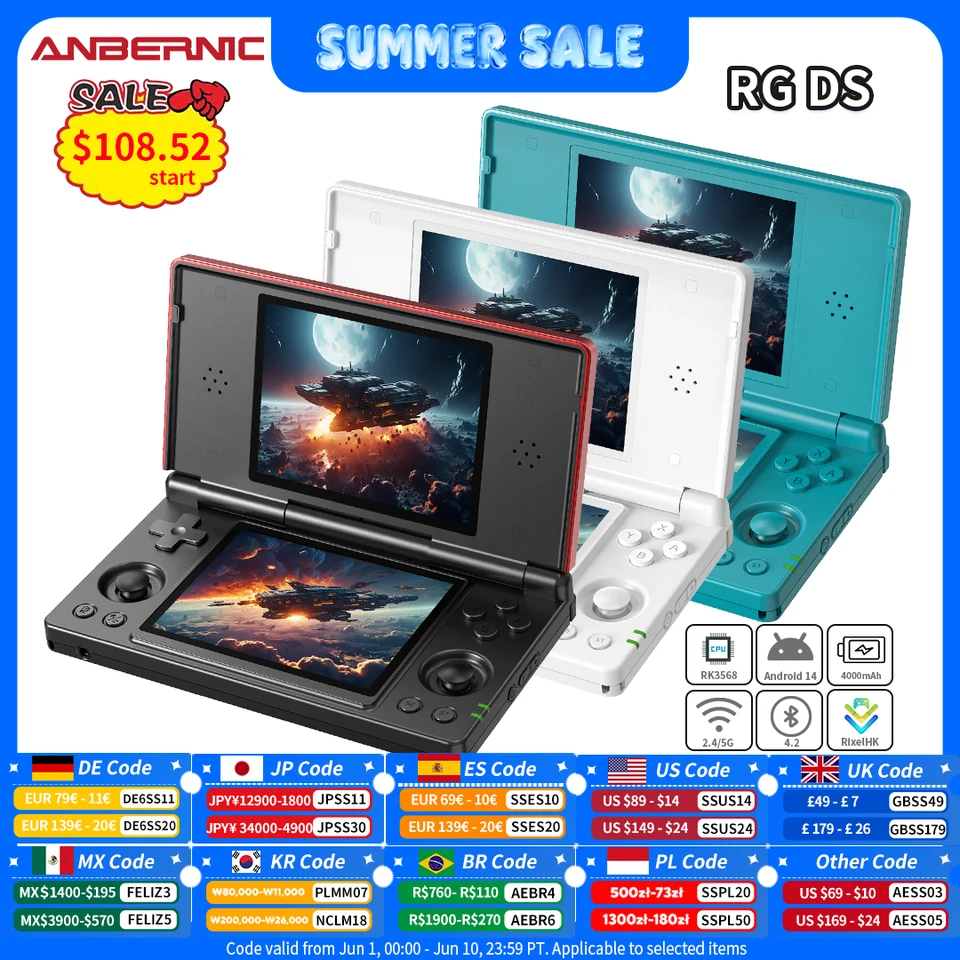 ANBERNIC RG DS Handheld Game Console RK3568 64-bit 4