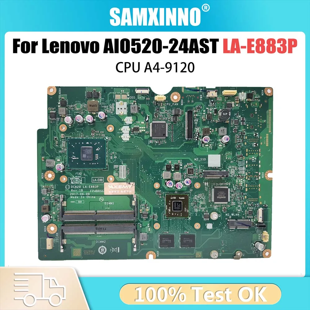 

Laptop Mainboard For Lenovo AIO520-24AST 01LM218 01LM174 EM9010 AM9120 AM9220 AM9420 AM972P LA-E883P Motherboard A4-9120 CPU