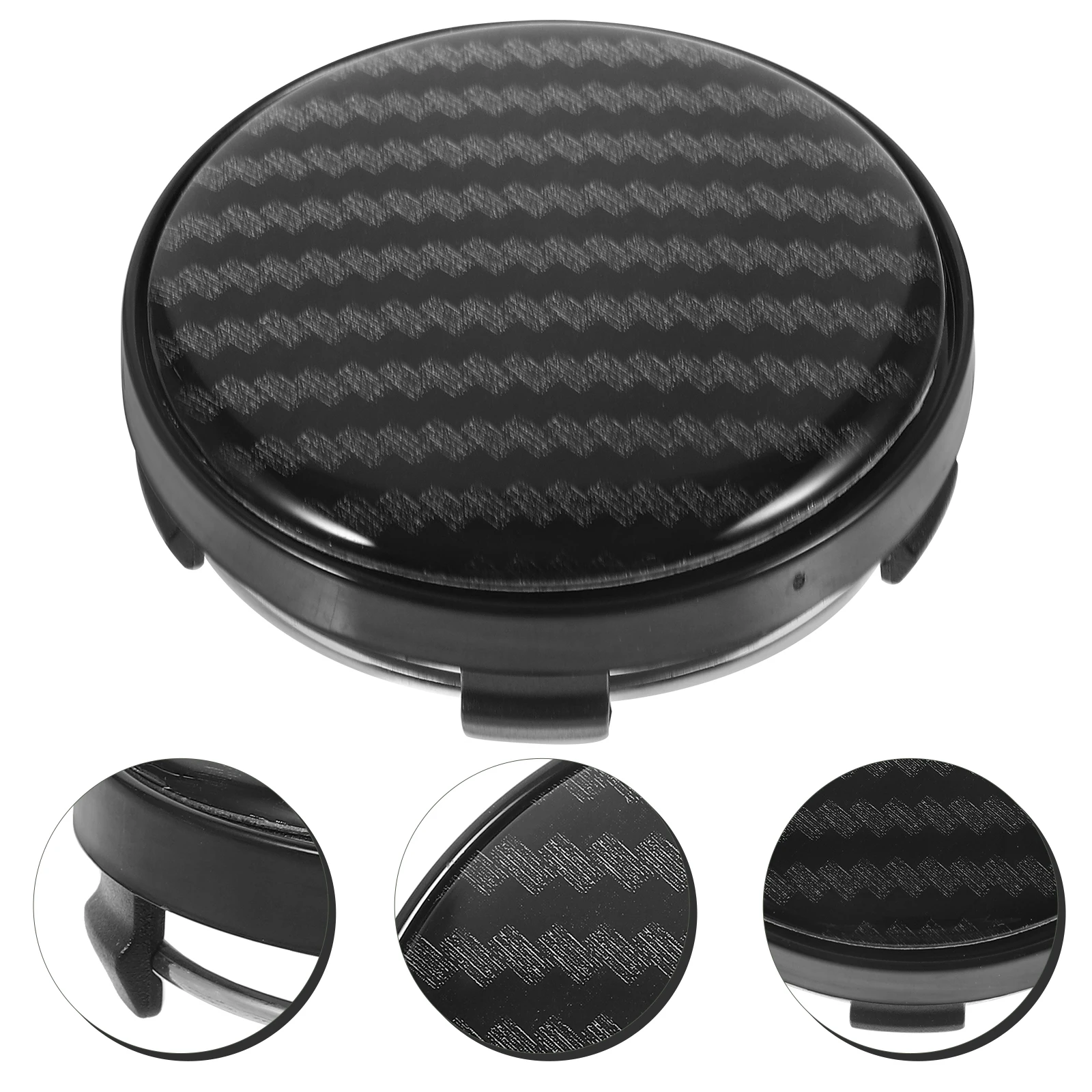

60MM Carbon Fiber Wheel Center Caps Black Decorative Dirtproof Hubcovers for Car Truck Rim Tire Easy Maintenance Auto Vehicle