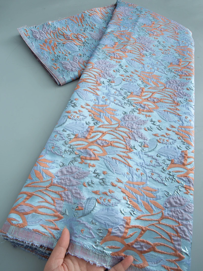 

Luxury French Jacquard Brocade Lace Fabric 2025 High Quality Nigeria Gilding Lace Fabric for Women Party Wedding Dresses TY4518