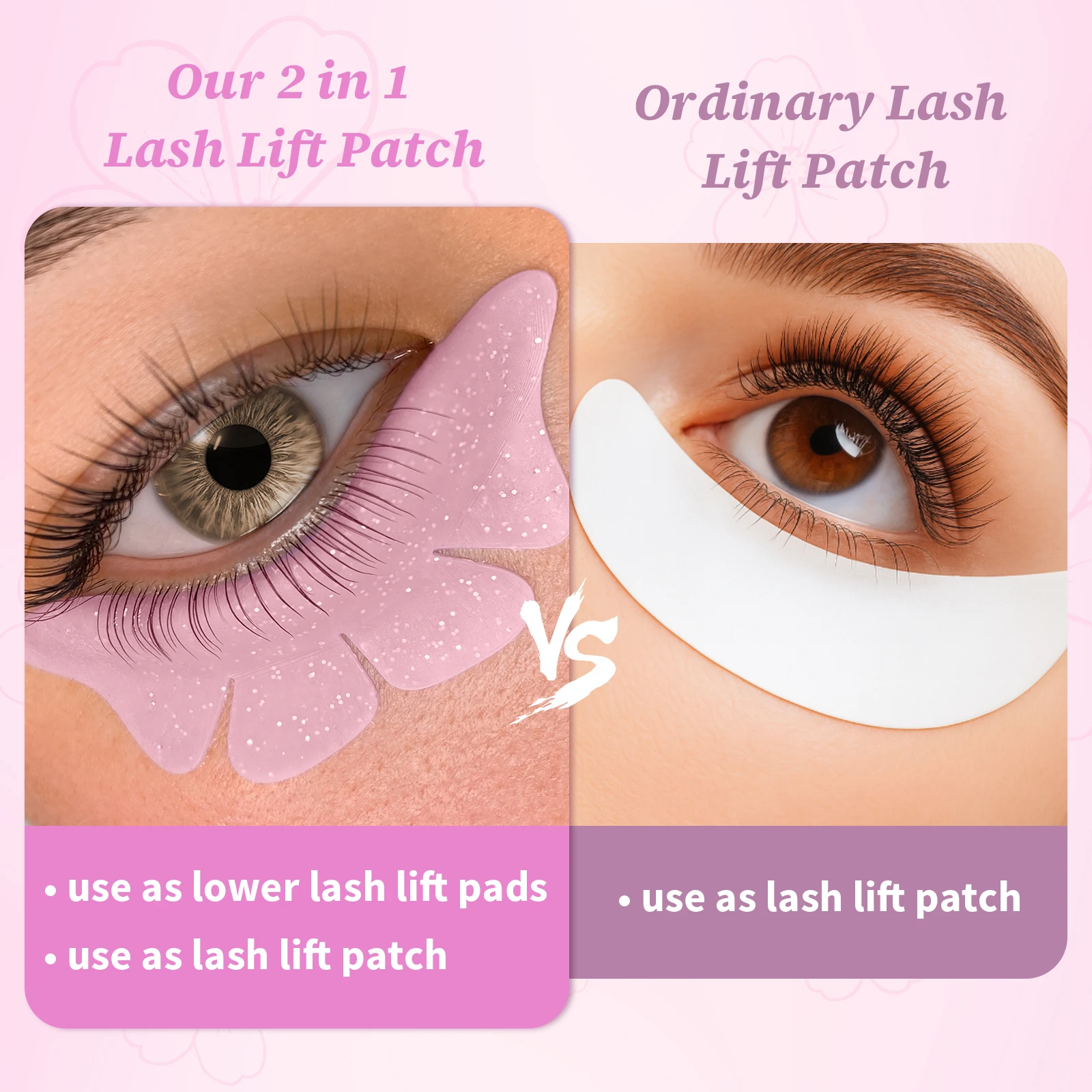 PERMANIA 2pcs Silicone Eyelash Perming Pads Glitter Butterfly Shaped Lash Extension Supplies Eyelash Extension Lash Lifting Tool