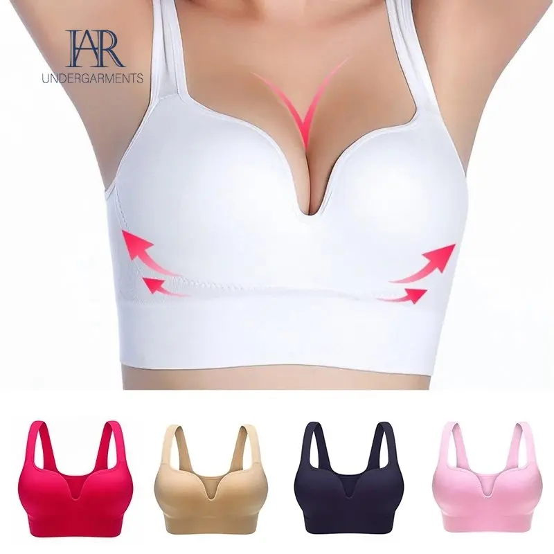 Biustonosze Plus Size dla kobiet bielizna stałe biustonosz bezszwowy z klocków Push-Up bawełniane topy Bralette biustonosz sporty bezprzewodowe