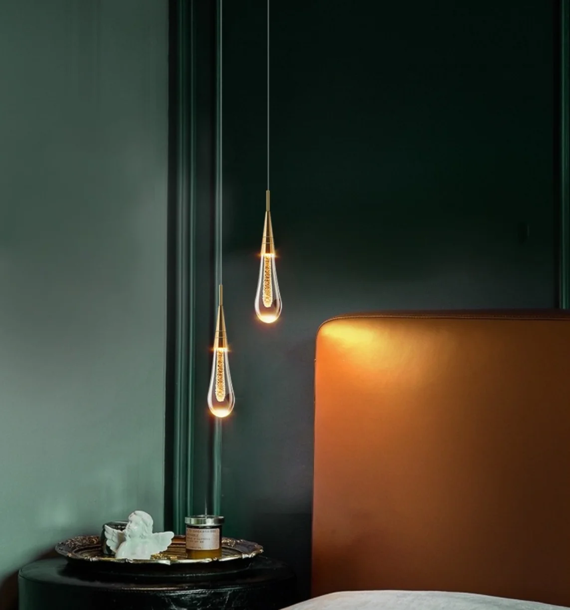 Water Drop Bubble Crystal Pendant Lights Hanging Lamp Chandelier LED Ceiling Light for Bedroom Dining Room 6W