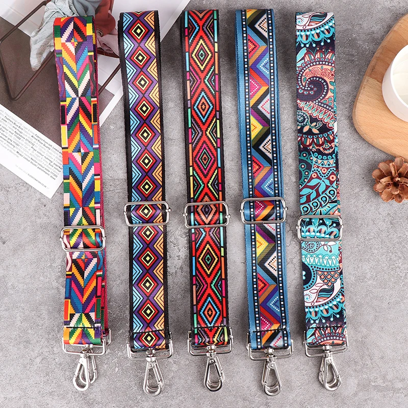 1pc Nylon Bag Strap Woman Colorful Straps for Crossbody Messenger Shoulder Bag Accessories Adjustable Embroidered Belts Straps