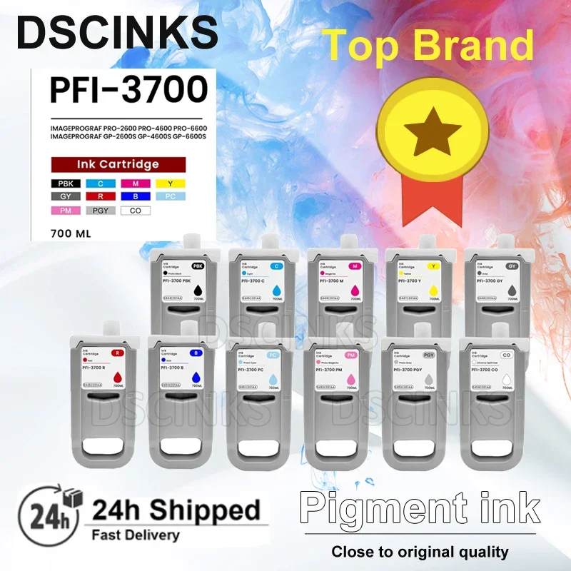 

700ml PFI-3700 PFI 3700 2700 Pigment Ink Cartridge Replacement For Canon PRO-2600 PRO-4600 PRO-6600 GP-4600S GP-6600S Printer
