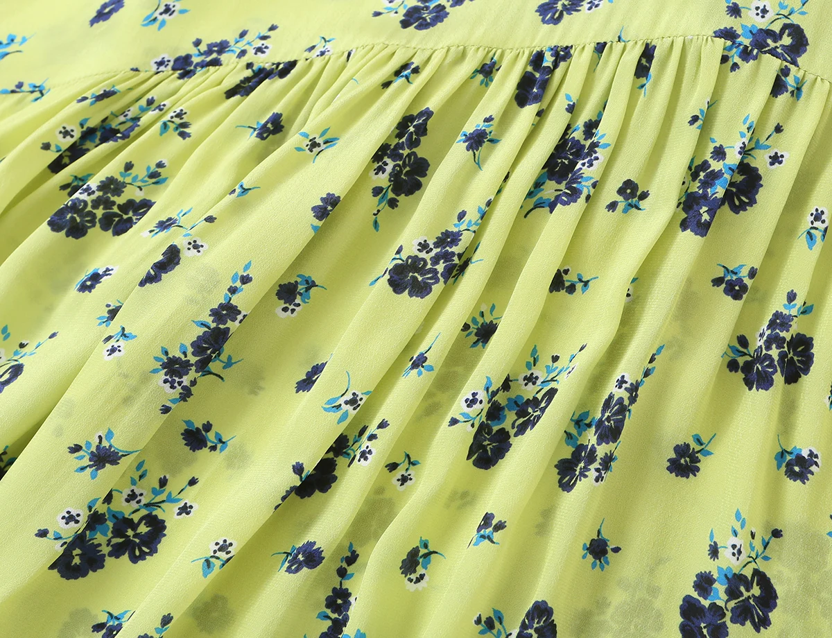 KONDALA Damen Schickes Boho-Set mit bedrucktem Hemd und Rock, Schleifenhemd, Midirock mit elastischem Bund, 2026 Frühherbst, schickes, elegantes Gartenparty-Set – Detail 10
