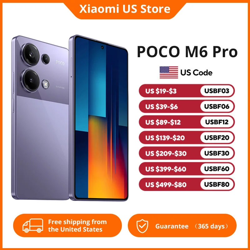 POCO M6 Pro 4G Versión Global Cámara Triple de 64MP con OIS Helio G99-Ultra Octa-core 5000mAh Batería 12GB 512GB