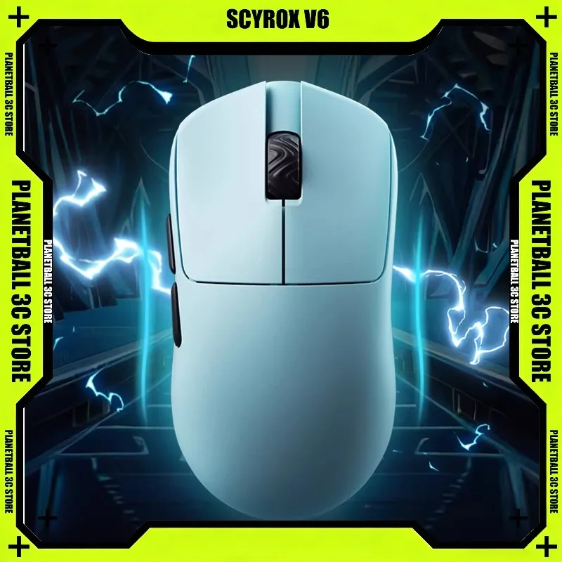 

Scyrox V6 Wireless Gaming Mouse PAW3950 8K Polling Rate Lightweight No Hole Design for Small Medium Hand Claw Grip Esports PC