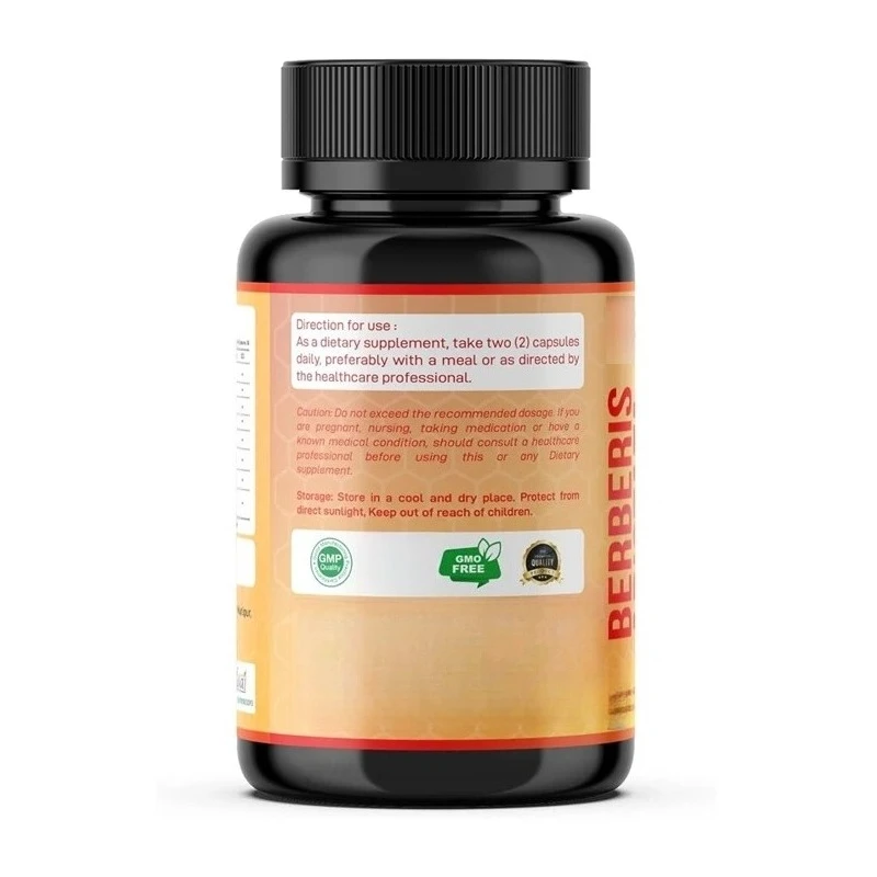 1300mg Berberine Hydrochloride Extract, Mixed with Milk Thistle, Ceylon Cinnamon, and Turmeric -60 Capsules