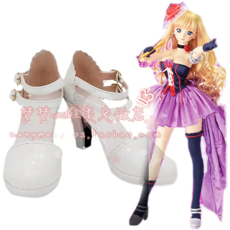 

Macross Frontier Sheryl Nome Cosplay Shoes Galactic Fairy White High Heels Halloween Carnival Party Christmas Costume Prop