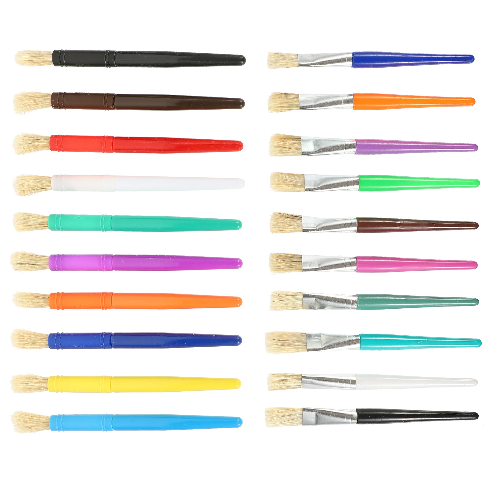 

20Pcs Acrylic Paint Brush Set Smooth Handle Oil Painting Brushes for Craft Art DIY Projects Color Recognition Practice