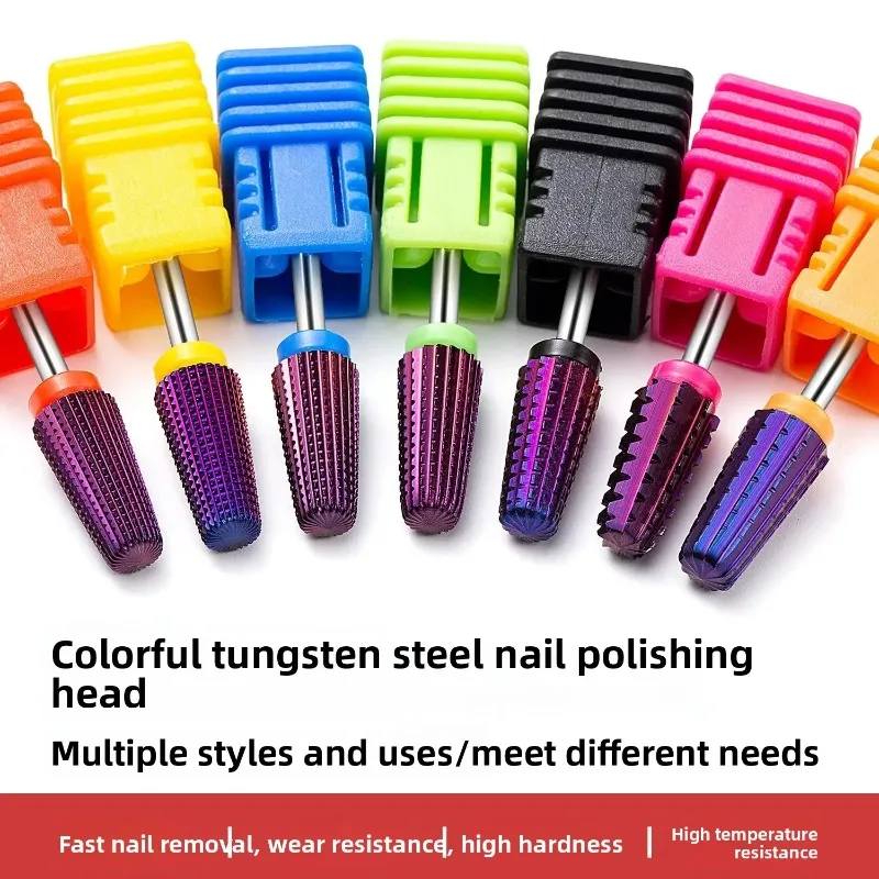 Vacuum Tungsten Steel Alloy Nail Grinding Bits, Multifunctional Drill Heads for Nail Polishing, Gel Removal & Nail Shaping Tool