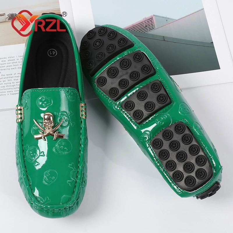 

YRZL Loafers for Men New Handmade Moccasins Men Flats Casual PU Leather Shoes Luxury Comfy Mens Loafers Size 48 Shoes Man