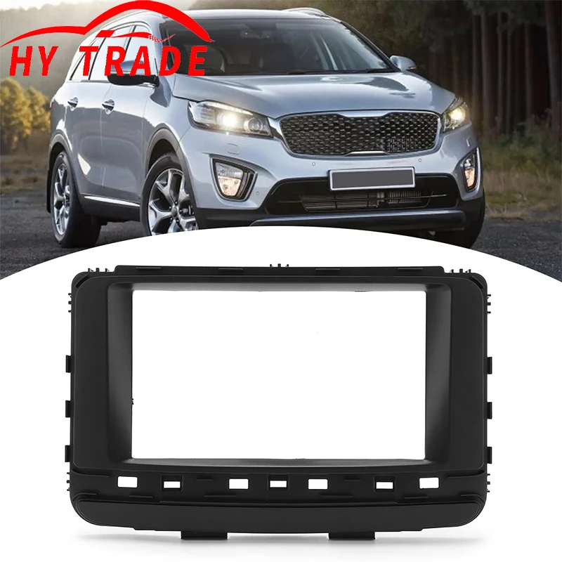 

HY Navigation Frame 2DIN Wearproof Auto Stereo Radio Fascia Practical Durable for Repair Replacement for Kia Sorento From 2015