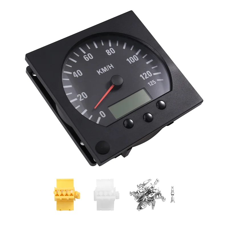 

ABQB-Universal 140Mm Diameter Truck Speedometer With Backlight 0-125Km/H Odometer 9-36V