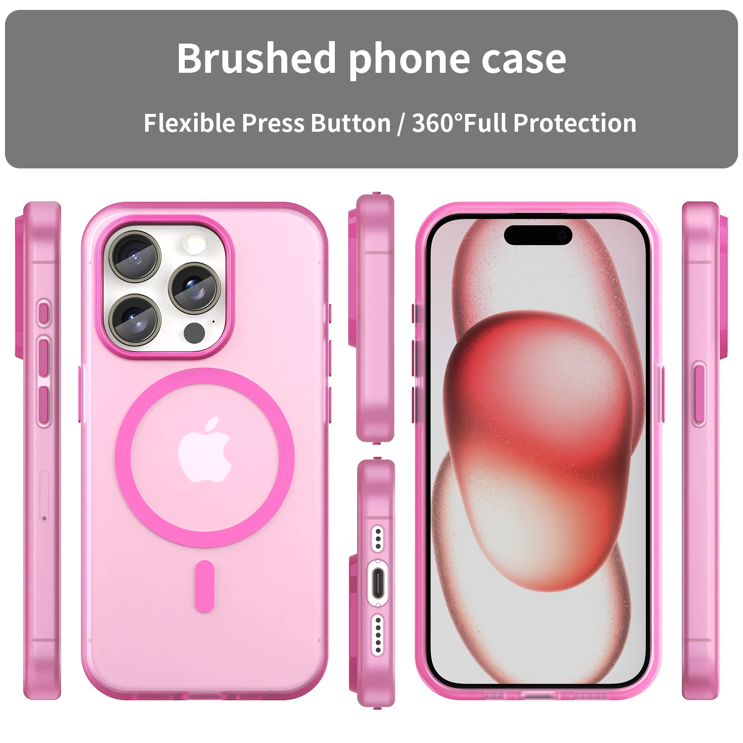 Luxury Magnetic Wireless Charge For Magsafe Case for iphone 16E 16 15 14 13 12 11 Pro Max Plus Shockproof Matte TPU Bumper Cover