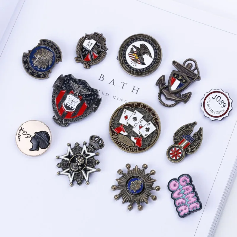 Vintage Navy British Brooches Badge for Denim Jacket pants and Retro Art Backpack Decoration  Brooch Pin for Academy Accessories