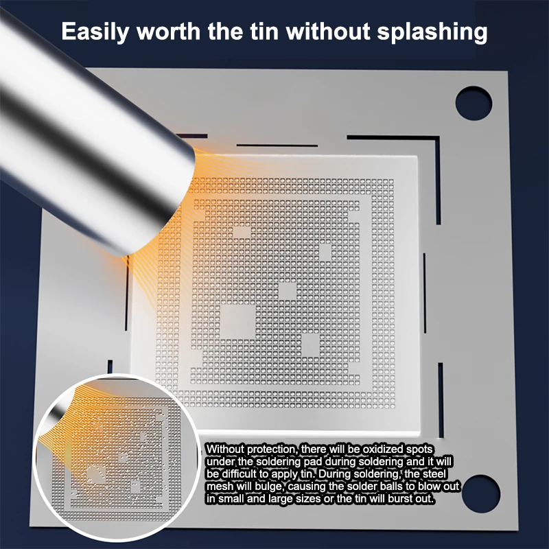 

P08 Взрывозащищенная прокладка для припоя, противоосновная взрывная прокладка для BGA, стальная сетка, шарик для припоя, инструменты для ремонта телефона