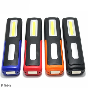 LED USB Flashlight Portable Torch COB USB Rechargeable Work Light Lamp  Magnetic LED Work Lights Lighting Built in Battery