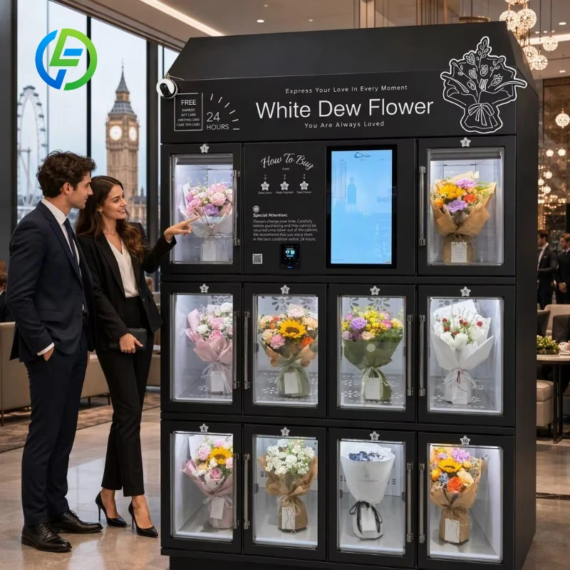 Customized Advanced IoT Integrated Flower Vending Machine with Real-Time Inventory Tracking and Online to Offline Retail System