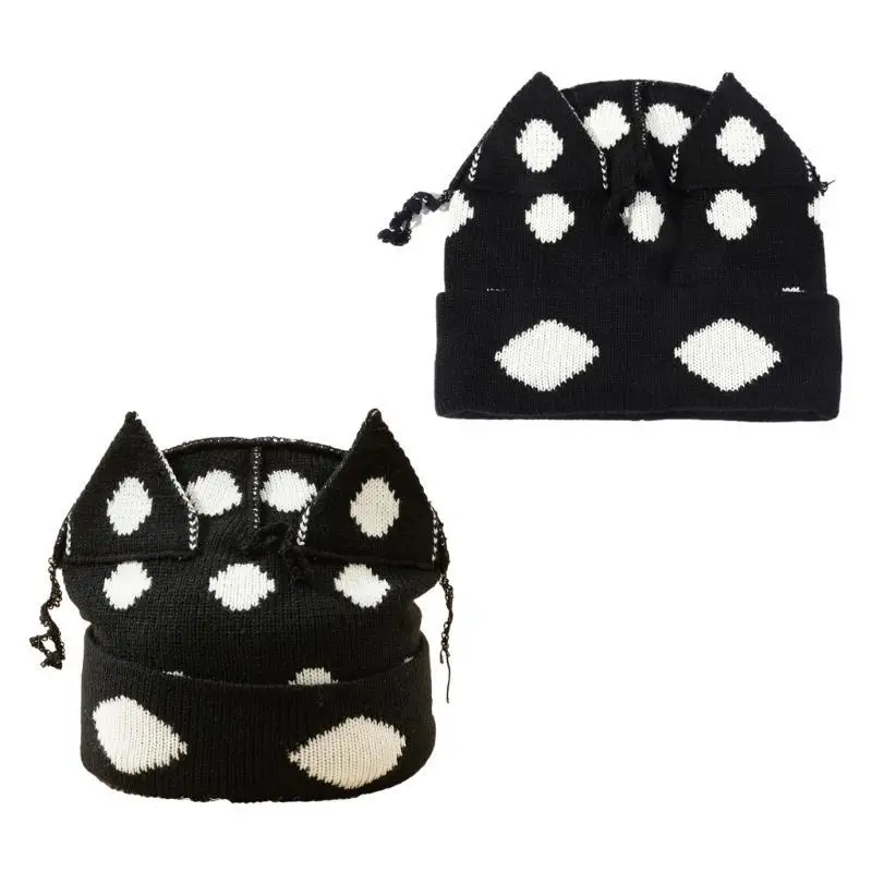 

652F Winter Knit Ear Hat Keep Warm Hat Cold Weather Windproof Hat for Adult Teen