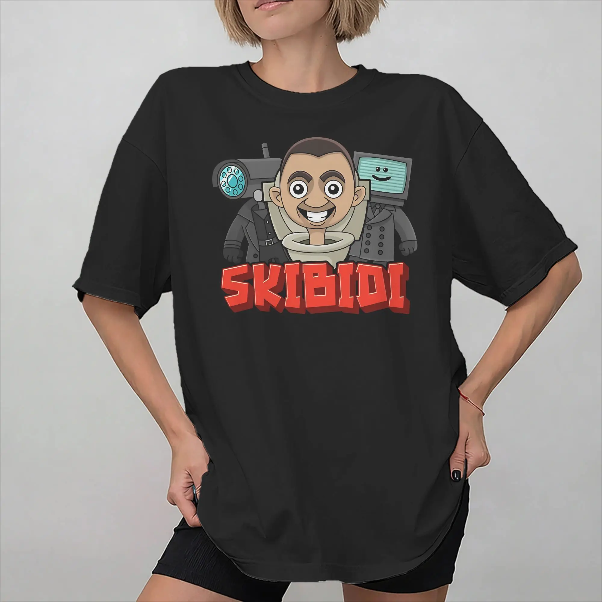 Skibidi Toilet Titan Speakerman Outfit Men Women T Shirt Pure Cotton Tee Graphic Printing  Tops T-shirt