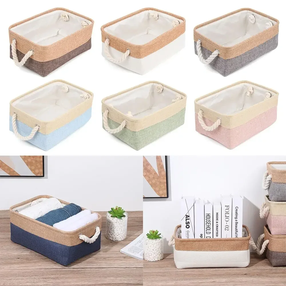 Home Supplies Sortierkorb für Kleinigkeiten, zusammenklappbar, Leinen-Organizer, Box, Unterwäsche, Socken, Babyspielzeug, Aufbewahrungskorb