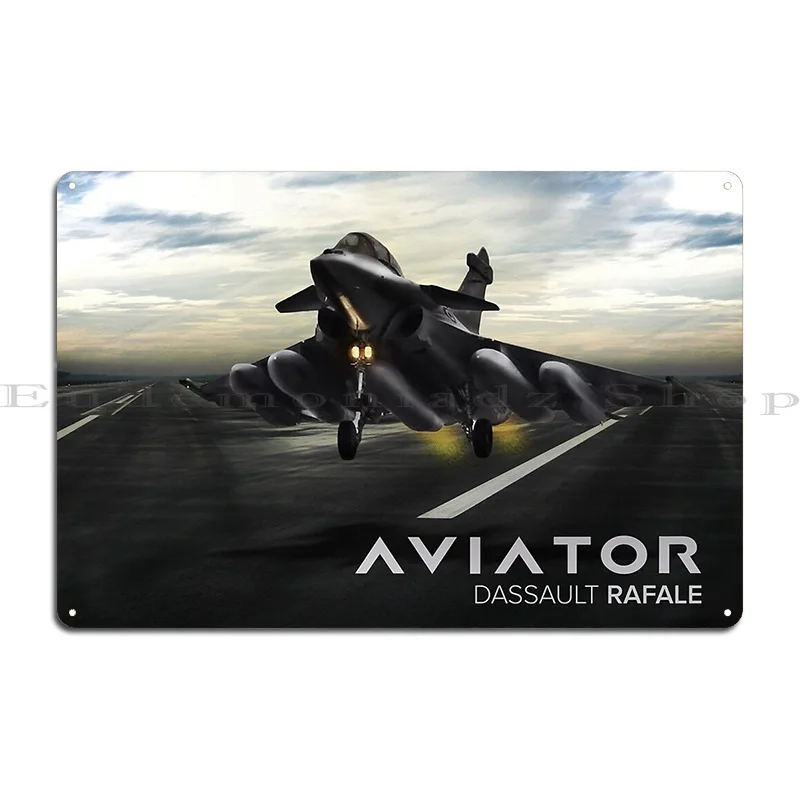 Dassault Rafale Fighter Jet Metal Signs Club Wall Mural Wall Cave Vintage Design Tin Sign Poster