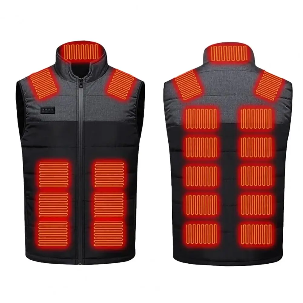 Heating Waistcoat Usb Winter Vest with Energy-saving Heating Blocks Stand Collar Windproof Design for Men Women Padded Waistcoat