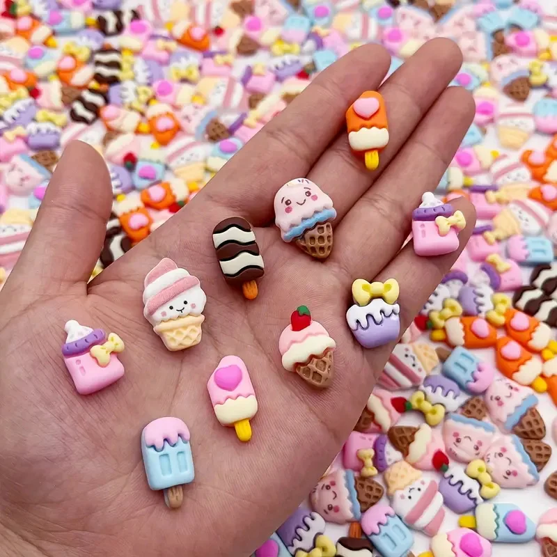 Kawaii Cartoon Cream Glue Phone Case Making DIY Accessories Flatback Slim Fillings Cake Ice Cream Resin Charms