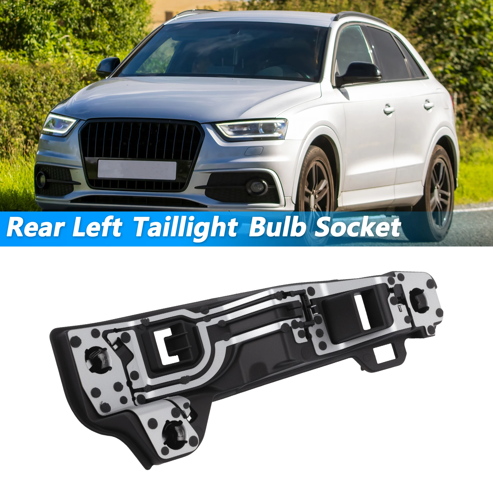 UXCELL Rear Left Light Socket for Audi Q3 11-18 8U0945221 Tail Bulb Socket 4 Pin 1 pcs