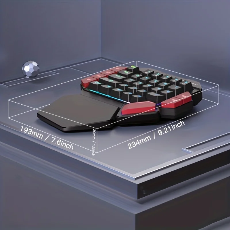 Imagem -02 - Magegee Teclado Mecânico para Jogos de Uma Mão ax 35 Teclas Teclado com Fio para Laptop para Jogos na Mão Esquerda Efeito de Lâmpada de Luz Mista