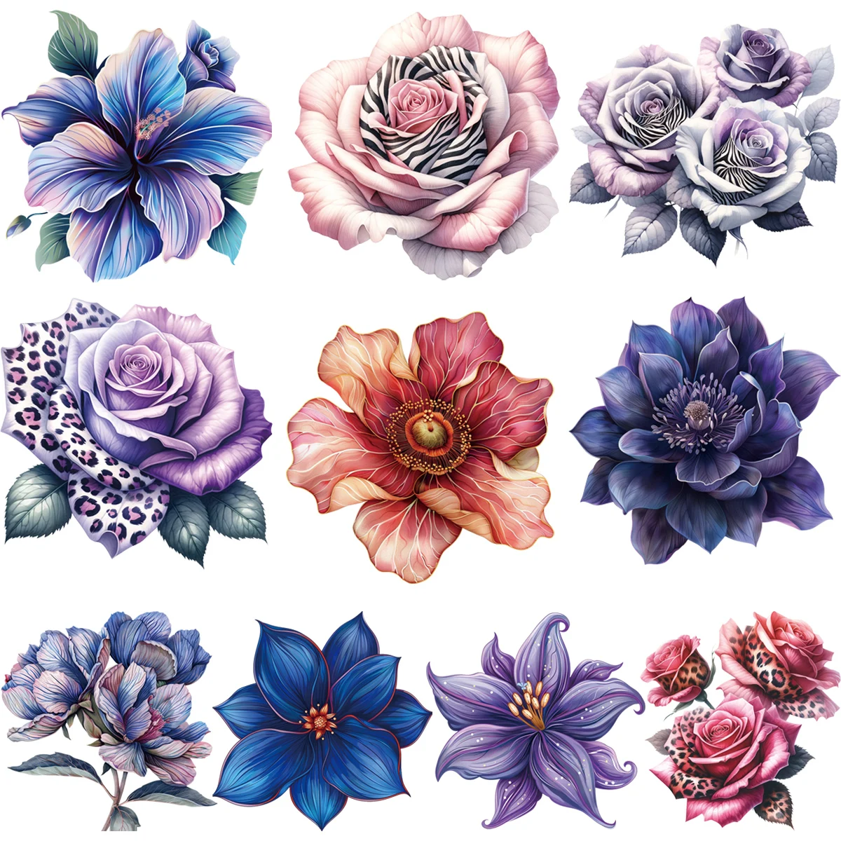 15 سنتيمتر زهرة سلسلة ملصق حراري على الملابس شعار مخصص Diy بها بنفسك الملابس ملصقات تي شيرت هوديس نقل الحرارة الحديد على ملصق