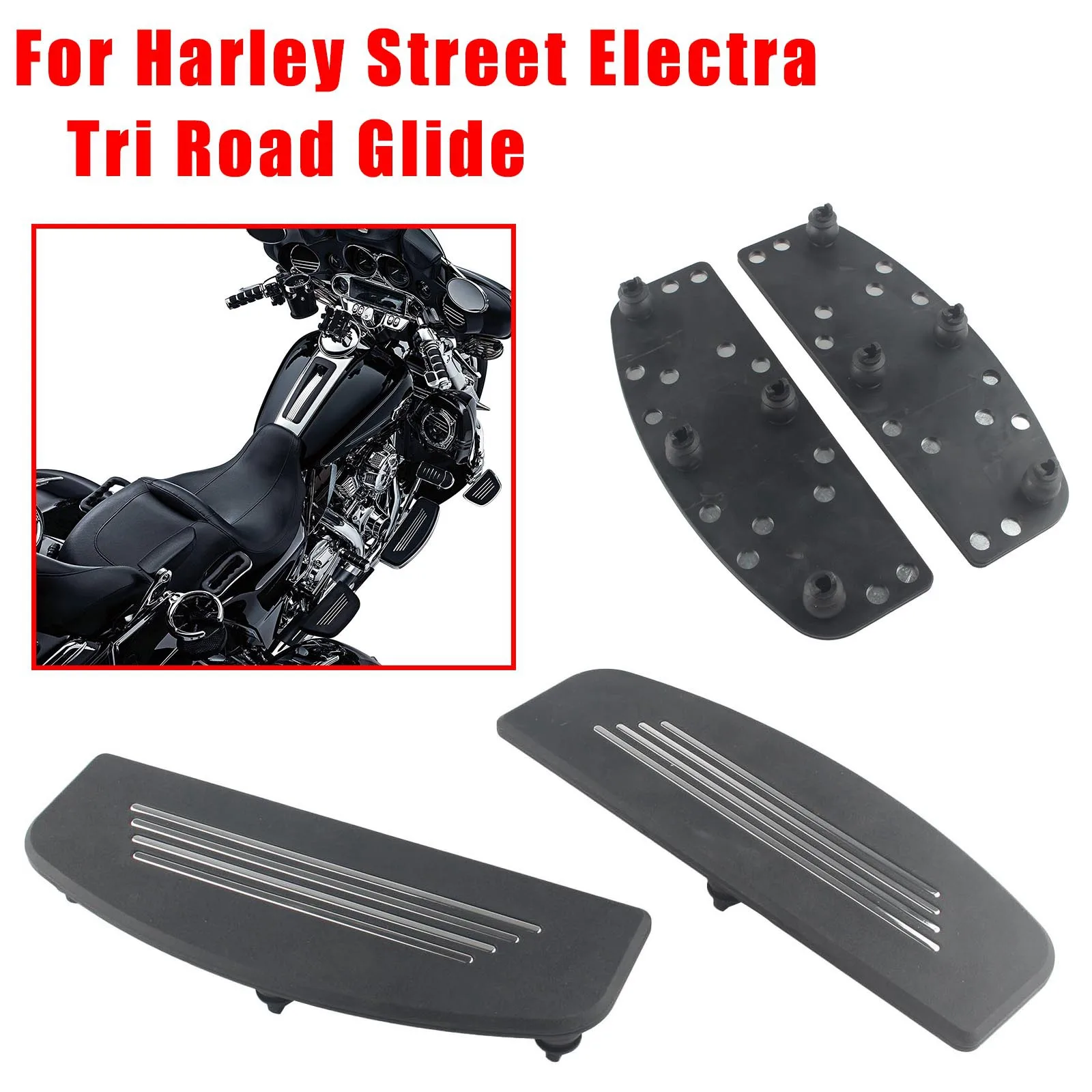 Motorcycle Rider Footboard Kit For Touring Electra Glide Classic Front Rider Insert Footboards 4