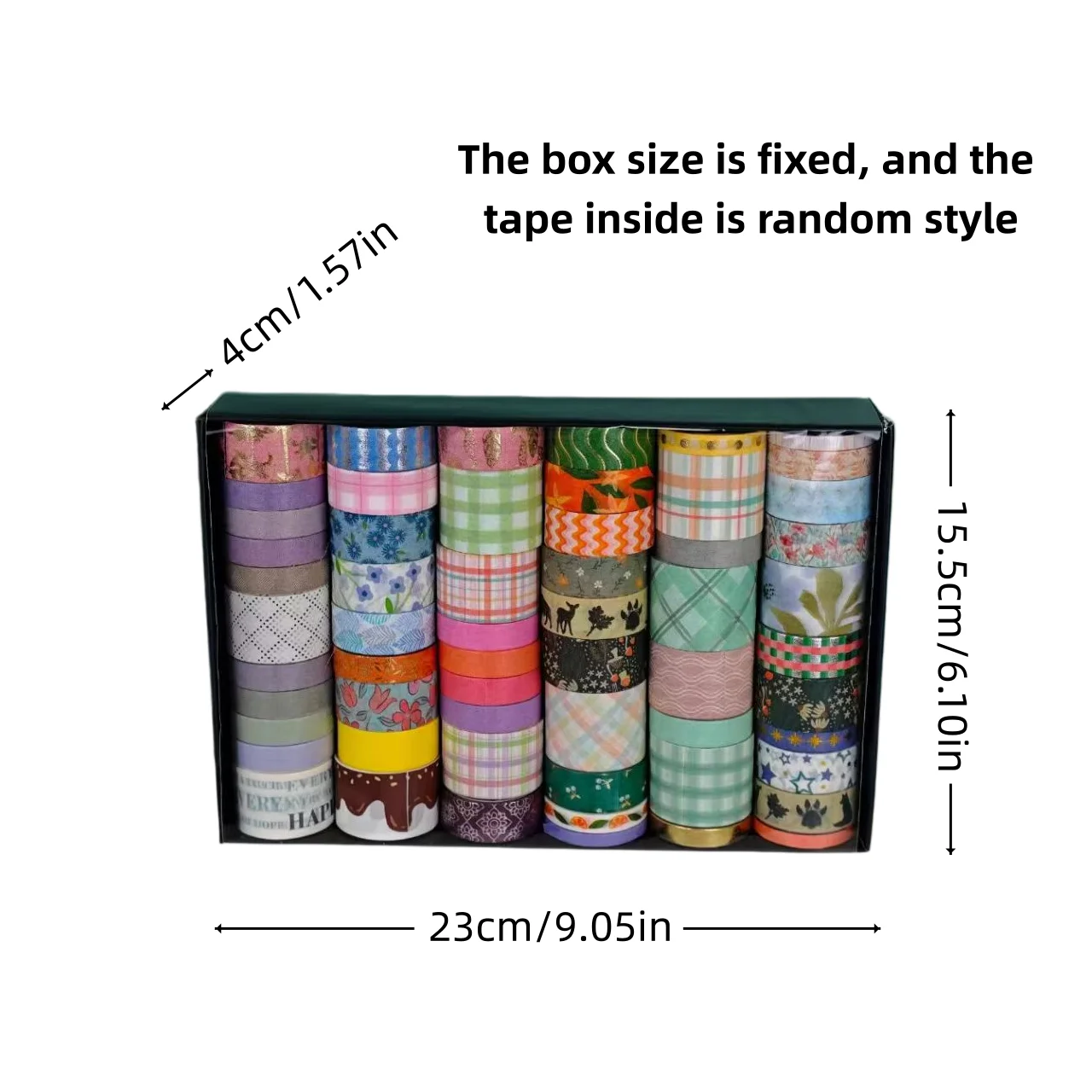 Random style and paper tape set, various sizes of decorative masking tapes, suitable for DIY handmade projects such as diaries a