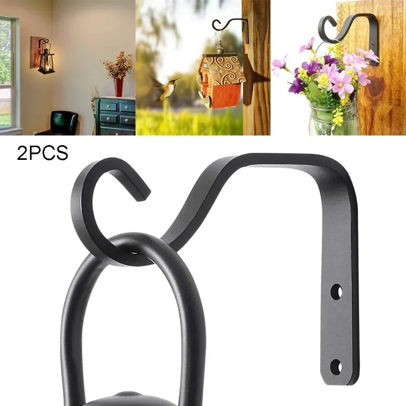 Metal Plant Pot Hanger Wall Hook, Flower Basket Hanging Bracket Flowerpot Holder for Outdoor Garden Balcony Decor