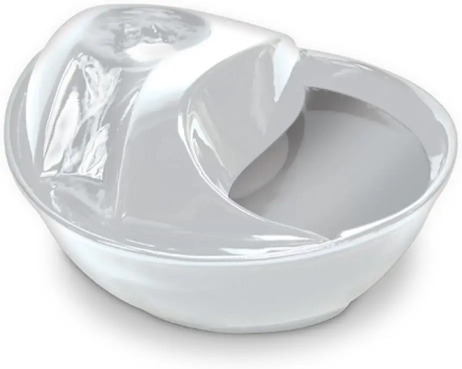 

Белый керамический фонтан для домашних животных с дизайном капель дождя, емкостью 60 унций для свежей циркуляционной питьевой воды