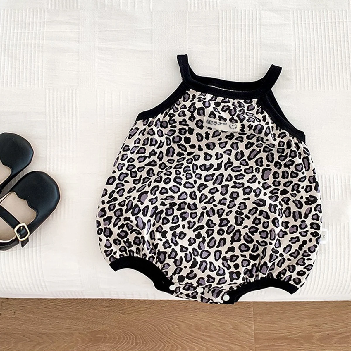 Ircomll Cute Leopard Print Sling Baby Bodysuit Thin Summer Triangle Newborn Romper Breathable Infant Outfit Suspender Baby Cloth