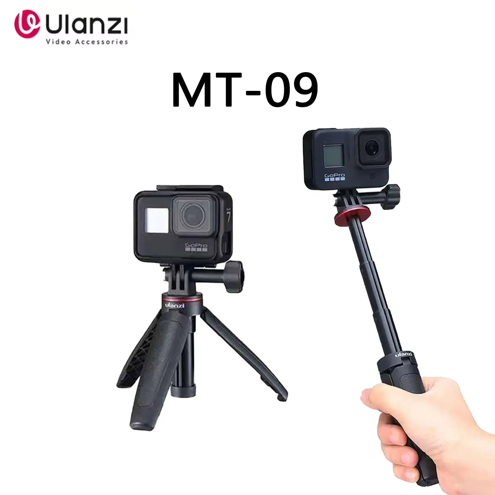 

Оригинальный штатив Ulanzi MT-09 Extend Gopro Vlog, мини-портативный штатив или экшн-спортивная камера GoPro Hero 11, 12, 10, 9, 8, 7, 6, 5 4, черный