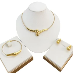 Fashion Italian Gold Plated Sample Necklace Luxury Jewelry Set FHK20520