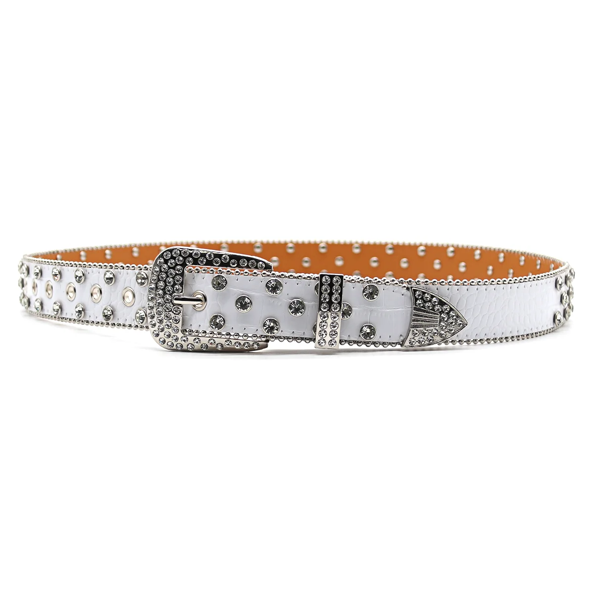 Superior Punk Style Studded Belts for Women Y2K Rhinestone Female Belt Leather Ladies Waist Strap Decoration