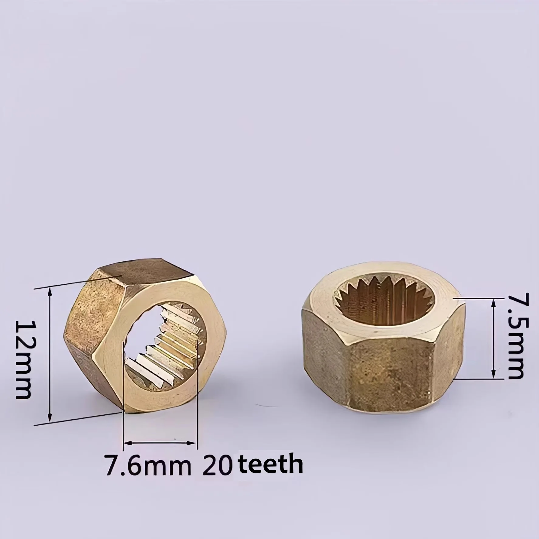 Hexagonal Brass Braces For 7.6mm 20teeh faucet cartridge
