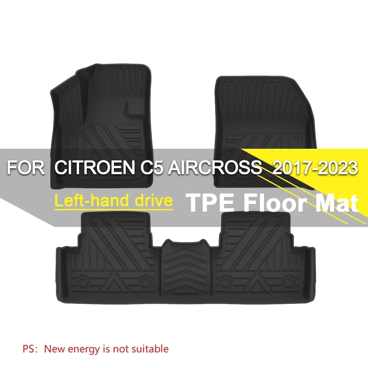 

Автомобильный напольный коврик из термопластичного каучука, водонепроницаемый, нескользящий, для левого руля CitroenI C5 Aircross 2017-2023