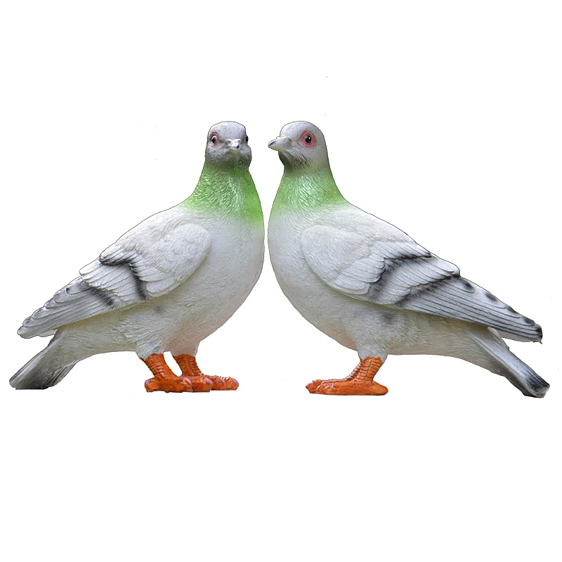 2 pcs Outdoor garden simulation pigeon statue Resin handmade sculpture Simulation animal statue Home decoration accessories